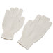 A pair of white Cordova work gloves with black palm coating.