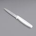 A white Choice paring knife with a white handle on a gray background.