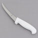 A Choice boning knife with a white handle.