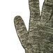 A pair of large Cordova camo gloves with a green and black pattern.