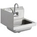 Regency 17" x 15" Wall Mounted Hand Sink with Gooseneck Faucet and Left Side Splash Main Thumbnail 2