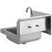 Regency 17" x 15" Wall Mounted Hand Sink with Gooseneck Faucet and Left Side Splash Main Thumbnail 3