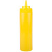 Choice 24 oz. Yellow Wide Mouth Squeeze Bottle - 6/Pack Main Thumbnail 3