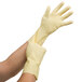 Premium 18-Mil Natural Embossed Unsupported Latex Gloves - 12/Pack Main Thumbnail 4