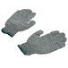 Gray Polyester / Nylon Grip Gloves with Two-Sided Criss-Cross PVC Coating - 12/Pack Main Thumbnail 3