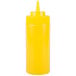 A yellow plastic squeeze bottle with a white lid.
