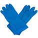 Cordova Latex Rubber Blue 12" 15 Mil Unlined Gloves - 12/Pack Main Thumbnail 2