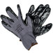 A pair of Cordova black and gray work gloves on a white background.