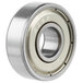 A stainless steel AvaMix foot bearing with a stainless steel ball inside.