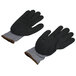 Conquest Plus Gray Nylon / Spandex Gloves with Black Foam Nitrile / Polyurethane Palm Coating and Nitrile Dots - 12/Pack Main Thumbnail 3