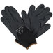 A pair of black Cordova Cor-Touch Foam Plus work gloves with black foam nitrile/polyurethane palms.