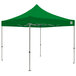 A green Caravan Canopy instant tent with poles.
