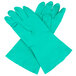 Premium 15-Mil Green Embossed Unsupported Nitrile Gloves - 12/Pack Main Thumbnail 2
