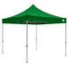 A green Caravan Canopy tent with white poles.