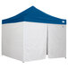 A blue Caravan Canopy tent with white trim.