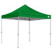A green Caravan Canopy tent top with two poles.