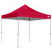 A red Caravan Canopy tent with poles on a white background.