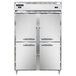 Continental DL2RFS-SS-HD 52" Solid Half Door Shallow Depth Dual Temperature Reach-In Refrigerator/Freezer Main Thumbnail 1