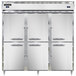 Continental DL3RRF-HD 78" Solid Half Door Dual Temperature Reach-In Refrigerator/Refrigerator/Freezer Main Thumbnail 1