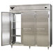 A large stainless steel Continental pass-through refrigerator with double doors.