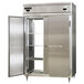 A large stainless steel Continental pass-through refrigerator with a door open.