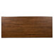 A rectangular brown Lancaster Table & Seating live edge bar height table.