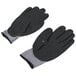 A pair of medium Cordova black gloves with gray nitrile dots.