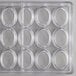 A clear plastic tray with oval compartments.
