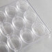 A clear plastic tray with oval compartments.