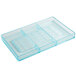 A clear plastic tray with four rectangular compartments.