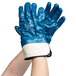 A pair of blue Cordova Brawler gloves with white lining.