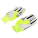 A pair of Cordova Hi-Vis lime gloves with yellow trim on a white background.