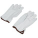 Gray Standard Grain Goatskin Leather Driver's Gloves with Straight Thumbs Main Thumbnail 3