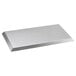 An Acopa stainless steel rectangular appetizer tray with an angled brim.
