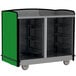 A green and black Lakeside full-service hydration cart with shelves.