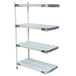 A white polymer MetroMax add-on shelving unit with three shelves.