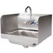 Advance Tabco 7-PS-66 Hand Sink with Splash Mounted Gooseneck Faucet and Side Splash Guards - 17 1/4" Main Thumbnail 1