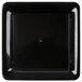 A black square plastic catering tray with a hole in the middle.