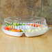 A Fineline white plastic 5-compartment tray with vegetables inside.
