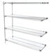 A chrome Metro Super Erecta add-on shelving unit with shelves.