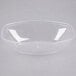 A clear plastic oval Luau bowl with round edges.