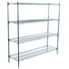 A Metroseal 3 wire shelving unit with 4 shelves.