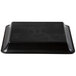 A black rectangular Fineline plastic catering tray with a clear lid.