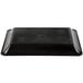 A black rectangular Fineline plastic catering tray with a clear lid on top.