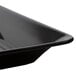 A black Fineline rectangular plastic catering tray.