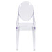A Flash Furniture clear polycarbonate chair with an oval back.