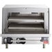 A stainless steel Vollrath countertop pizza oven with two ceramic decks.
