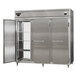 A Continental stainless steel refrigerator/freezer with two doors.