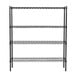 A black metal 360 Office Furniture wire shelving unit.
