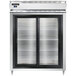 A Continental extra-wide reach-in refrigerator with double glass doors.